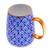 Benjarong porcelain mug, 'Blue Heaven' - Hand Painted Benjarong Porcelain Mug