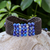 Macrame lapis lazuli wristband bracelet, 'Boho Spirit in Blue' - Macrame Lapis Lazuli Wristband Bracelet thumbail