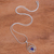 Halskette mit Sillimanit-Anhänger - Halskette mit Anhänger aus blauem Sillimanit und Sterlingsilber