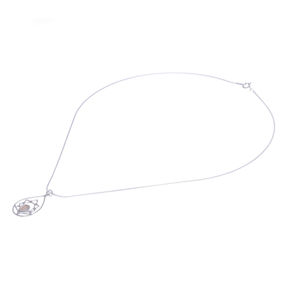 Labradorite pendant necklace, 'Sense of Calm in Iridescent' - Labradorite and Sterling Silver Pendant Necklace