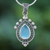 Chalcedony pendant necklace, 'Sky Mirror' - Chalcedony and Sterling Silver Pendant Necklace