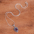 Amethyst pendant necklace, 'Antique Moon in Purple' - Amethyst and Sterling Silver Pendant Necklace