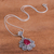 Halskette mit Sillimanit-Anhänger - Handgefertigte Halskette mit Anhänger aus Sterlingsilber mit Blumenmotiv