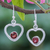 Granat-Ohrhänger, „Earnest Offer in Red“ – thailändische Granat-Ohrhänger mit Herzmotiv