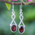 Garnet dangle earrings, 'Fall on Me' - Garnet and Sterling Silver Dangle Earrings