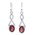 Garnet dangle earrings, 'Fall on Me' - Garnet and Sterling Silver Dangle Earrings