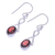 Garnet dangle earrings, 'Fall on Me' - Garnet and Sterling Silver Dangle Earrings