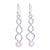 Rose quartz dangle earrings, 'Champagne Surprise in Pink' - Rose Quartz and Sterling Silver Dangle Earrings