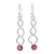 Garnet dangle earrings, 'Champagne Surprise in Red' - Garnet and Sterling Silver Dangle Earrings