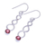 Garnet dangle earrings, 'Champagne Surprise in Red' - Garnet and Sterling Silver Dangle Earrings