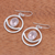 Rose quartz dangle earrings, 'Grinning Moon in Pink' - Hand Crafted Rose Quartz Dangle Earrings