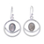 Labradorite dangle earrings, 'Grinning Moon in Iridescent' - Hand Crafted Labradorite Dangle Earrings
