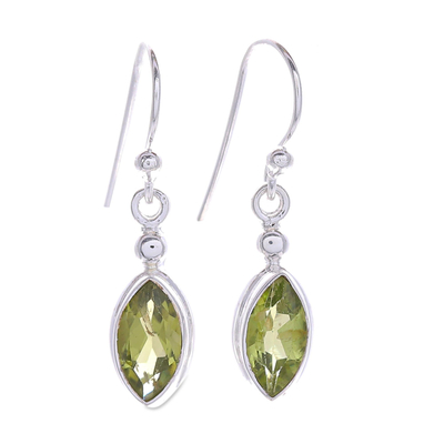 Peridot and Sterling Silver Dangle Earrings from Thailand