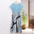 Hand-painted batik linen dress, 'Chiang Mai Rains' - Hand-Painted Batik Linen Maxi Skirt