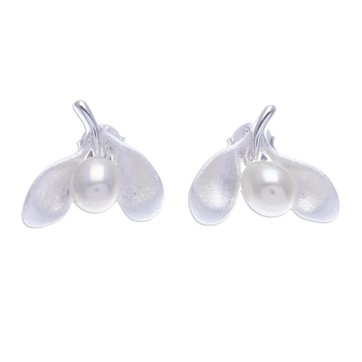 Aretes colgantes de perlas cultivadas - Aretes colgantes de perlas cultivadas hechos a mano