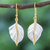 Gold-accented dangle earrings, 'Natural Law' - Gold-Accented Dangle Earrings with Leaf Motif (image 2) thumbail
