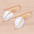 Gold-accented dangle earrings, 'Natural Law' - Gold-Accented Dangle Earrings with Leaf Motif (image 2b) thumbail