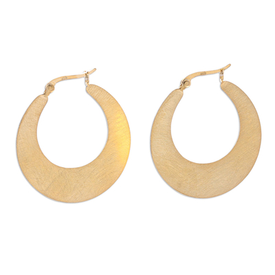 Gold-plated hoop earrings, 'Catch the Sun' - Handcrafted Gold-Plated Hoop Earrings