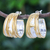 Gold-accented half-hoop earrings, 'Sworn Friends' - Gold-Accented Half-Hoop Earrings from Thailand (image 2) thumbail