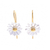 Gold-accented drop earrings, 'Midsummer Daisy' - Gold-Accented Drop Earrings with Floral Motif thumbail