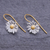 Gold-accented drop earrings, 'Midsummer Daisy' - Gold-Accented Drop Earrings with Floral Motif (image 2b) thumbail