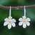Gold-accented drop earrings, 'Amuse Me' - Handmade Gold-Accented Earrings with Floral Motif