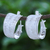 Sterling silver half-hoop earrings, 'Weave Your Spell' - Sterling Silver Half-Hoop Earrings with Woven Motif