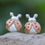 Rose gold and sterling silver stud earrings, 'Little Lady' - 14k Rose Gold Accented Stud Earrings thumbail