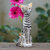 Jarrón de porcelana, 'Gato Cebra' - Jarrón de gato de porcelana dorada