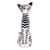 Porcelain vase, 'Zebra Cat' - Gilded Porcelain Cat Vase