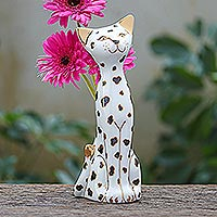 Porcelain vase, 'Dalmatian Cat'