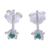 Gemstone stud earrings, 'Color Prism' (set of 3) - Gemstone Stud Earrings with Floral Motif (Set of 3)