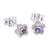 Sapphire stud earrings, 'Great Beauty in Blue' - Blue Sapphire Stud Earrings with Floral Motif (image 2b) thumbail