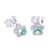 Chalcedony stud earrings, 'Great Beauty in Green' - Green Chalcedony and Sterling Silver Stud Earrings (image 2b) thumbail