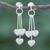 Sterling silver dangle earrings, 'Trio of Hearts' - Sterling Silver Dangle Earrings with Heart Motif (image 2) thumbail