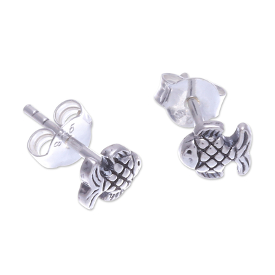 Sterling silver stud earrings, 'Sea Celebration' (set of 3) - Sterling Silver Stud Earrings with Sea Life Motif (Set of 3)