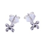 Sterling silver stud earrings, 'Daily Sparkle' (set of 3) - Hand Crafted Sterling Silver Stud Earrings (Set of 3)