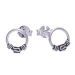 Sterling silver stud earrings, 'Daily Sparkle' (set of 3) - Hand Crafted Sterling Silver Stud Earrings (Set of 3)