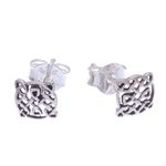 Sterling silver stud earrings, 'Daily Bloom' (set of 3) - Sterling Silver Stud Earrings with Floral Motif (Set of 3)