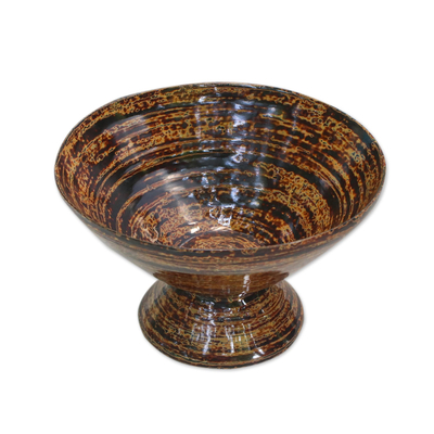 Lacquered bamboo centerpiece, 'Orbits' - Handcrafted Lacquered Bamboo Centerpiece