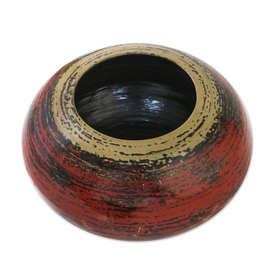 Lacquered bamboo jar, 'Celestial' - Lacquered bamboo jar
