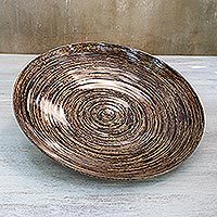 Lacquered bamboo plate,