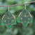 Gold-accented macrame dangle earrings, 'Boho Daisy in Green' - Hand Crafted Macrame Earrings with Gold Accent (image 2) thumbail