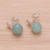 Jade drop earrings, 'Chiang Rai Charm' - Artisan Crafted Jade and Silver Earrings (image 2b) thumbail