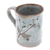 Ceramic mug, 'Natural Impressions' - Grey Ceramic Mug with Imprinted Leaves