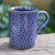 Ceramic mug, 'Blue Medallion' - Handmade Blue Ceramic Mug from Thailand