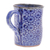 Ceramic mug, 'Blue Medallion' - Handmade Blue Ceramic Mug from Thailand