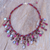 Multi-gemstone waterfall necklace, 'Sugar Berry' - Thai Cultured Pearl and Garnet Waterfall Necklace (image 2b) thumbail