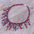 Multi-gemstone waterfall necklace, 'Sugar Berry' - Thai Cultured Pearl and Garnet Waterfall Necklace (image 2c) thumbail
