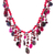 Multi-gemstone waterfall necklace, 'Sugar Berry' - Thai Cultured Pearl and Garnet Waterfall Necklace (image 2d) thumbail